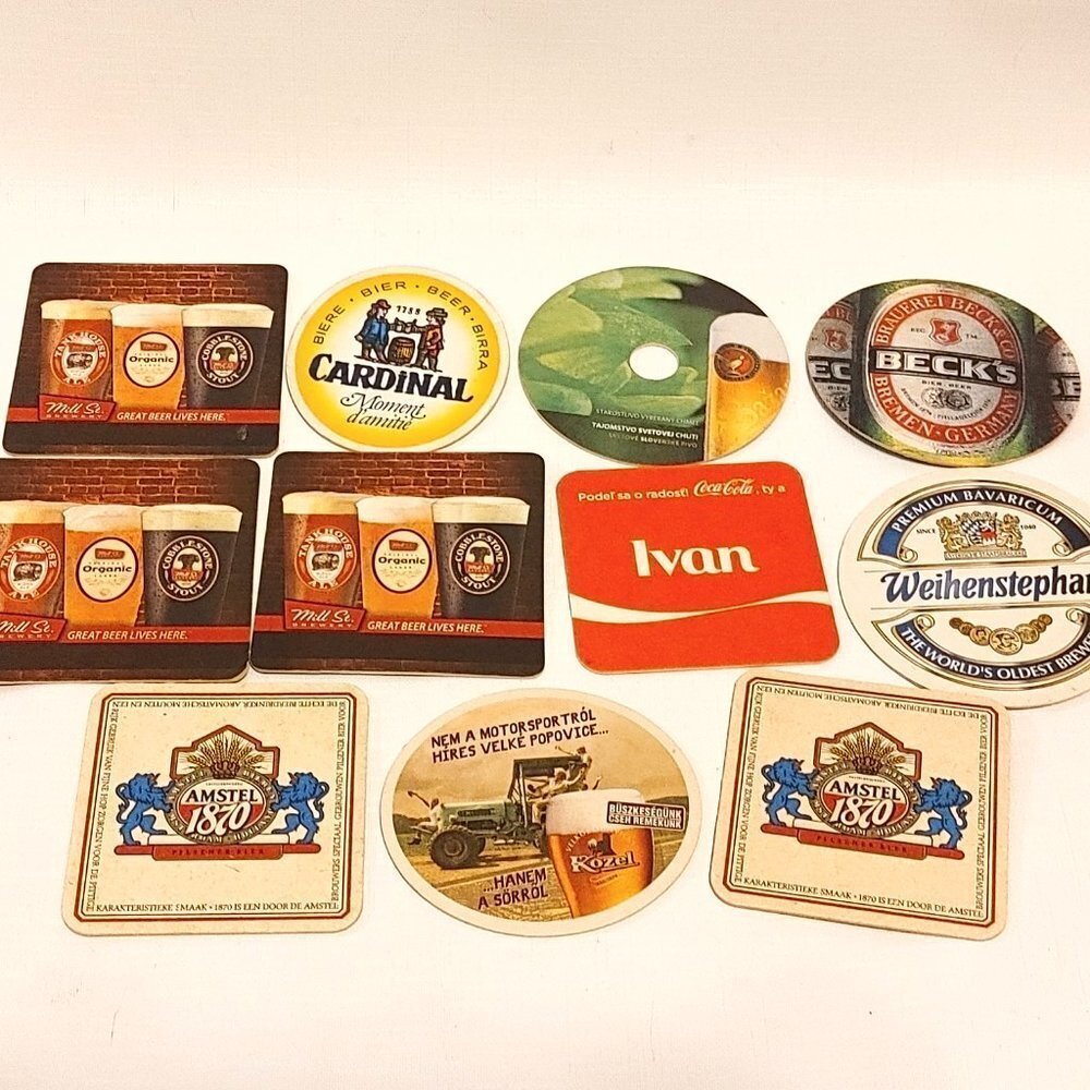 Beer Coaster Lot of 11 Mill Street AMSTEL BECK'S LOT COCA COLA